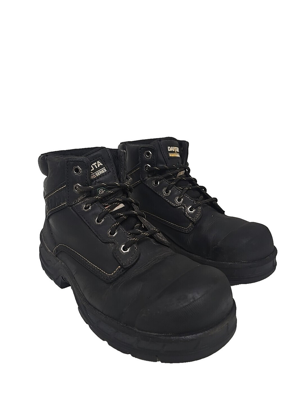 DAKOTA Men's 6'' 877 STEEL TOE STEEL PLATE Work Boots Black Size 9M